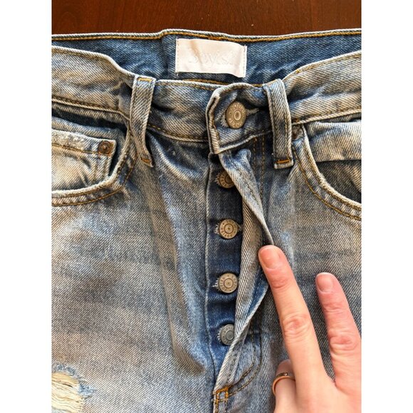 Boyish NWT Billy High Rise Skinny Distressed Jeans Button Fly Raw Hem Size 26 - Picture 8 of 13